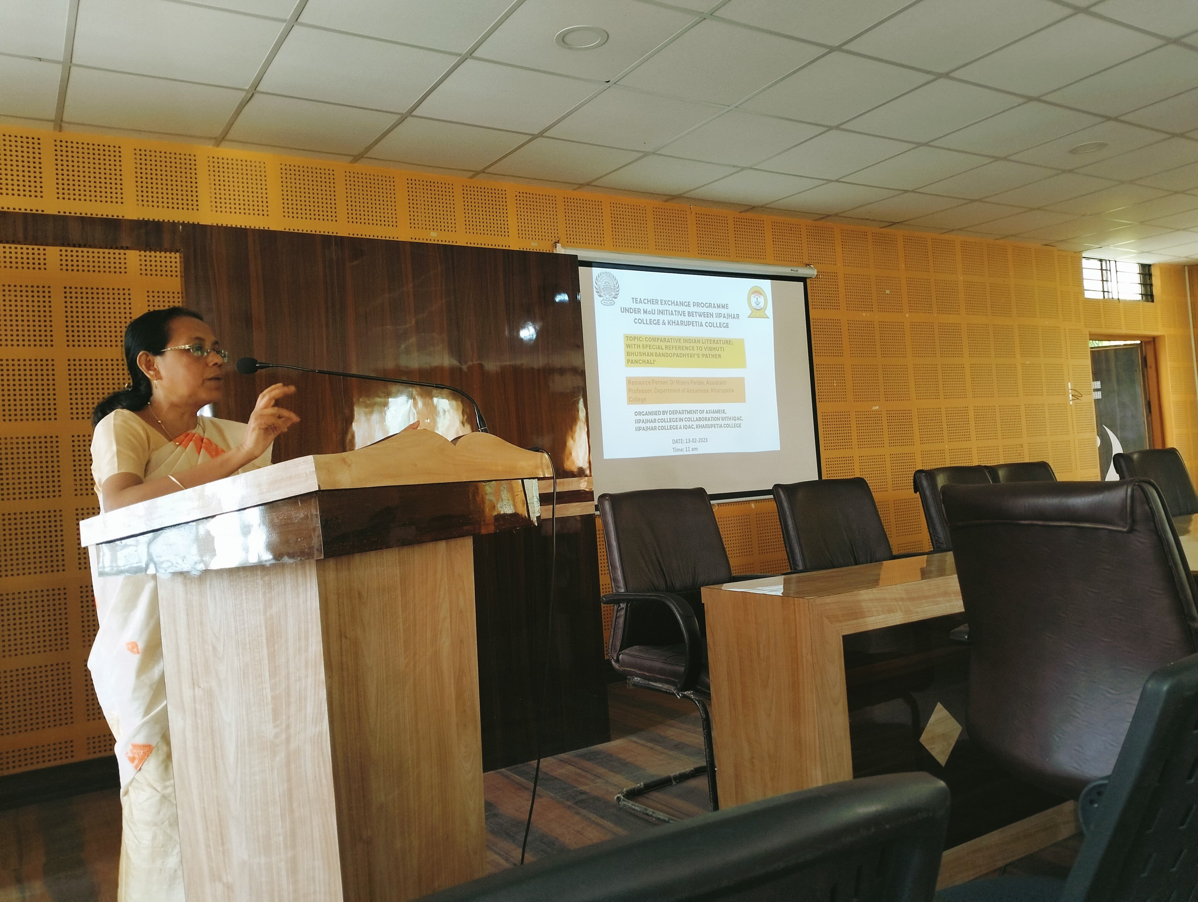 Teacher Exchange Programme (Under MoU initiative between Sipajhar College & Kharupetia College) on 30.04.2024